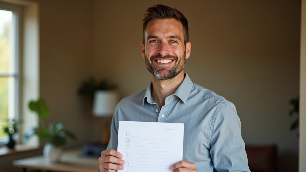 Personne rayonnante après avoir coché un défi quotidien dans son carnet, moment d'accomplissement personnel